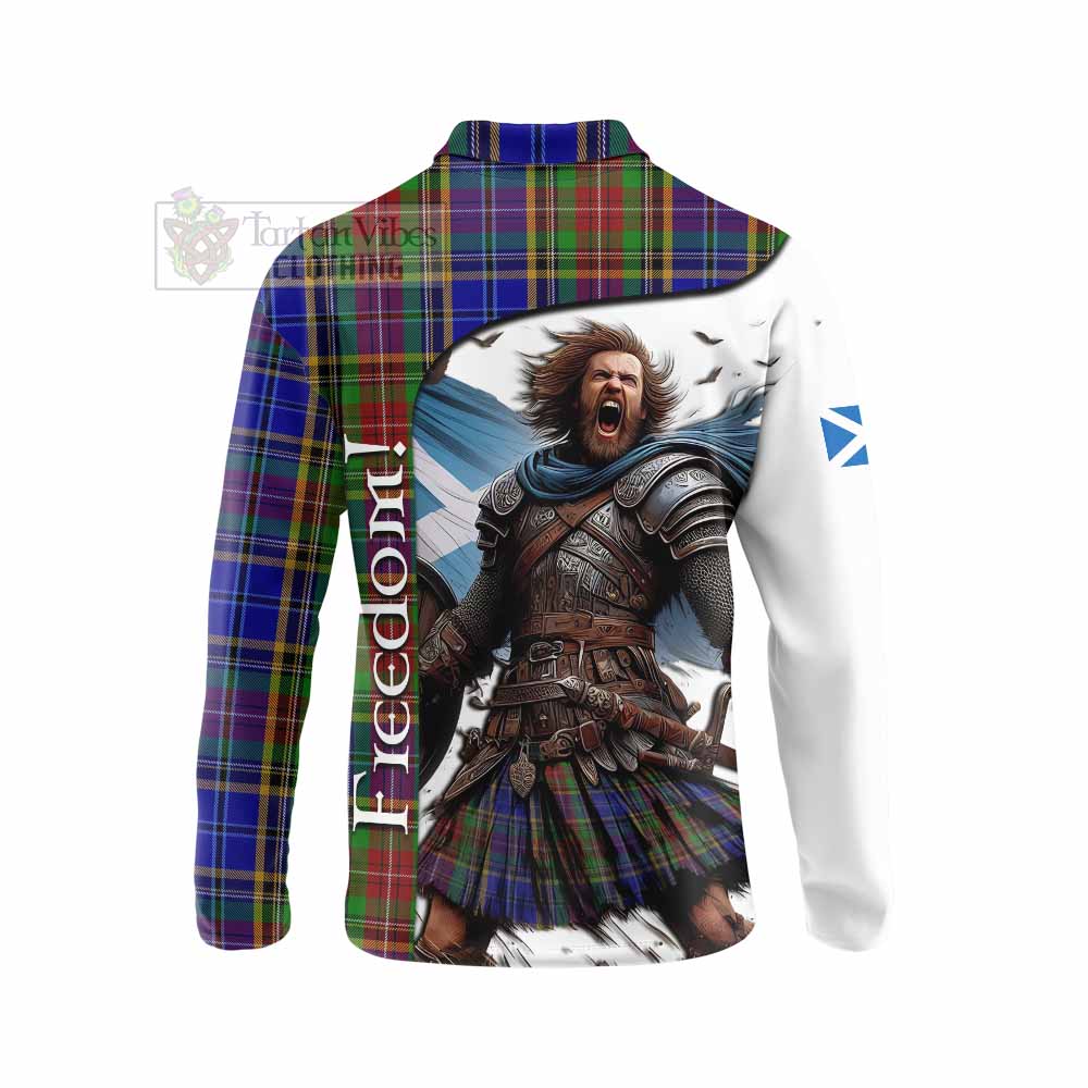 Tartan Vibes Clothing Beattie (Beatty) Crest Tartan Long Sleeve Polo Shirt Inspired by the Freedom of Scottish Warrior