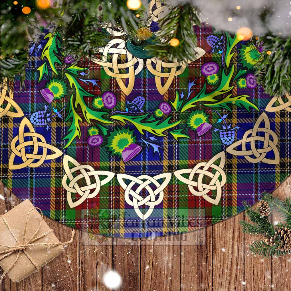 Beattie (Beatty) Tartan Christmas Tree Skirt with Thistle Celtic Knot Style - Tartan Vibes Clothing