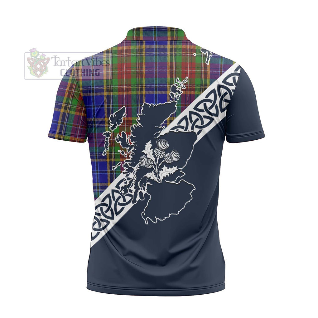 Beattie (Beatty) Tartan Zipper Polo Shirt Featuring Thistle and Scotland Map - Tartanvibesclothing Store