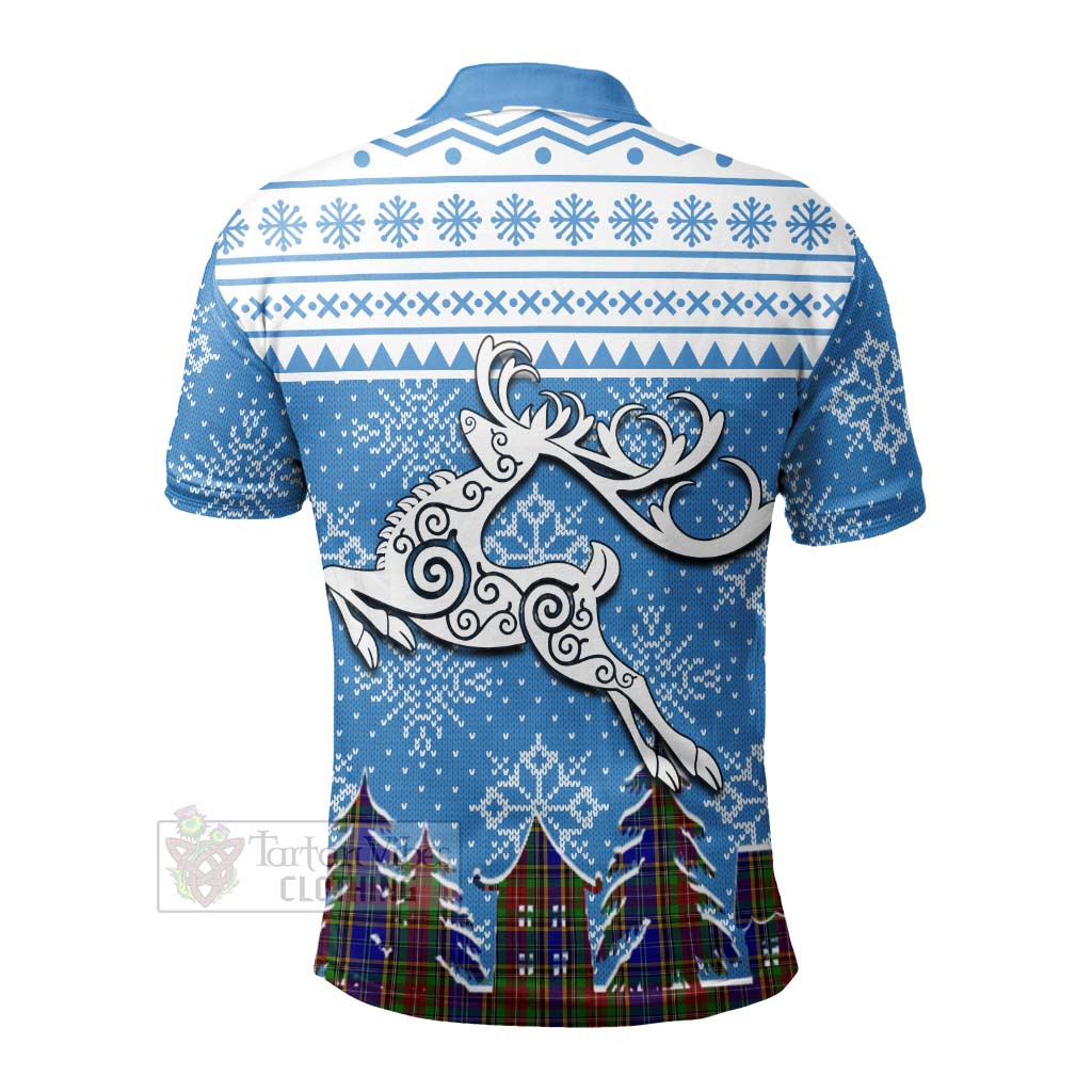 Beattie (Beatty) Clan Christmas Polo Shirt Celtic Reindeer Style - Tartan Vibes Clothing
