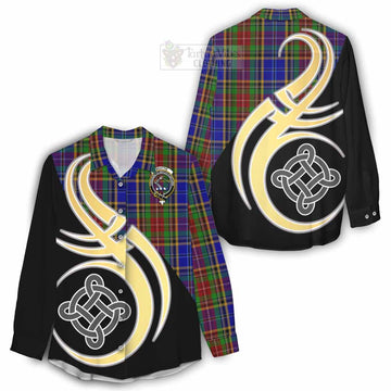 Beattie (Beatty) Tartan Women's Casual Shirt with Family Crest and Celtic Symbol Style - Tartan Vibes Clothing