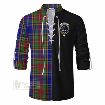 Beattie (Beatty) Tartan Ghillie Kilt Shirt with Family Crest and Half Of Me Style - Tartan Vibes Clothing