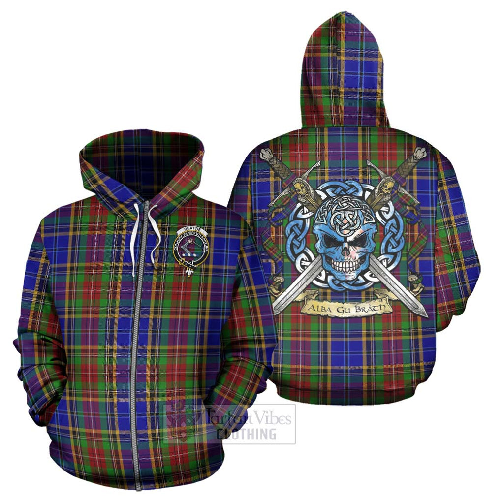 Beattie (Beatty) Tartan Hoodie with Family Crest Celtic Skull Style - Tartan Vibes Clothing