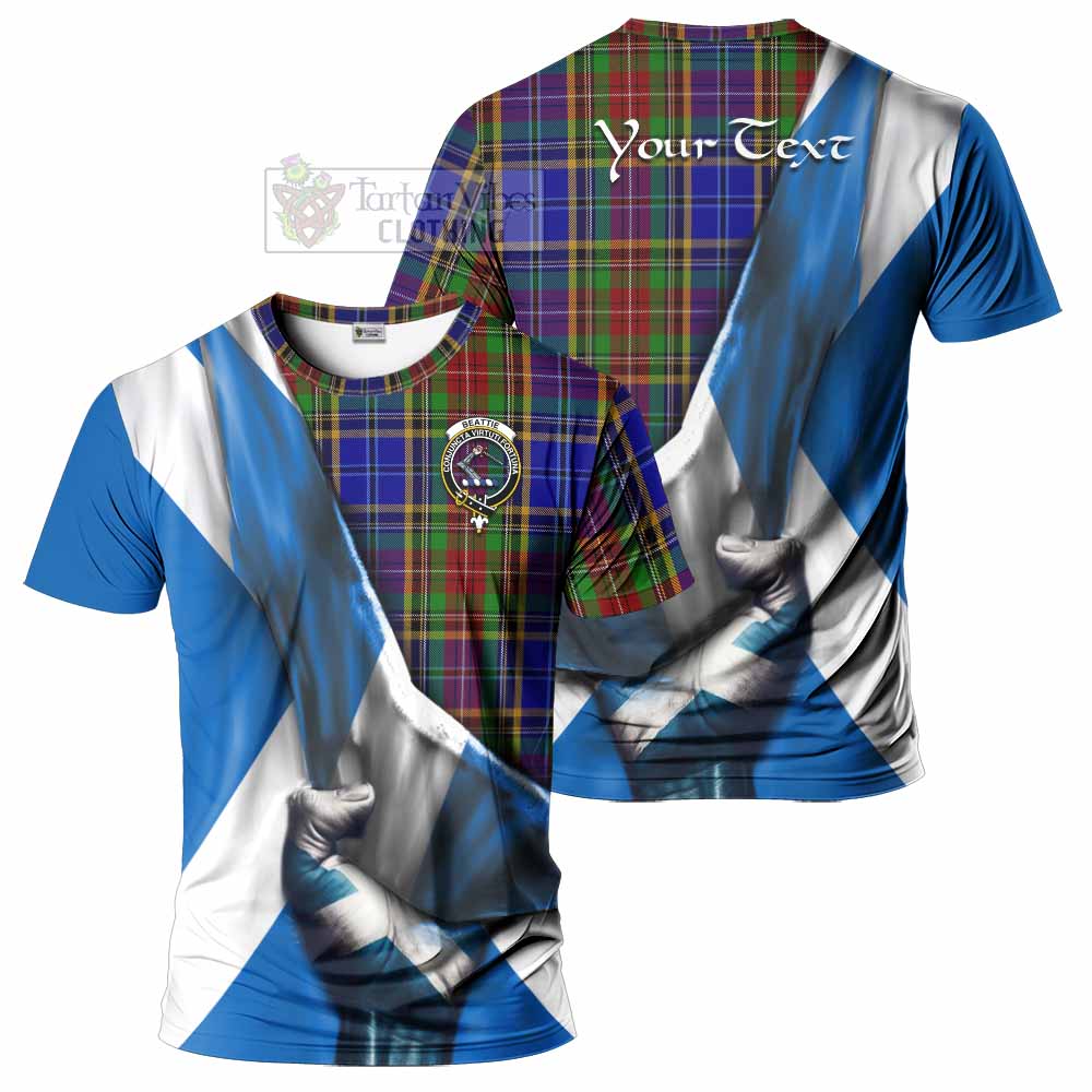 Tartan Vibes Clothing Beattie (Beatty) Tartan T-Shirt with Family Crest Scotland Patriotic Style
