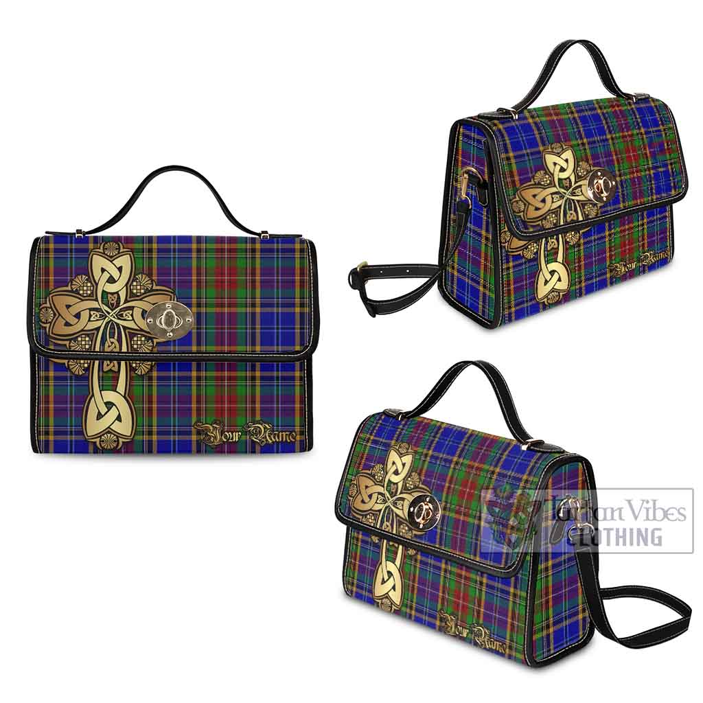 Tartan Vibes Clothing Beattie (Beatty) Tartan Waterproof Canvas Bag Golden Thistle Celtic Cross Style
