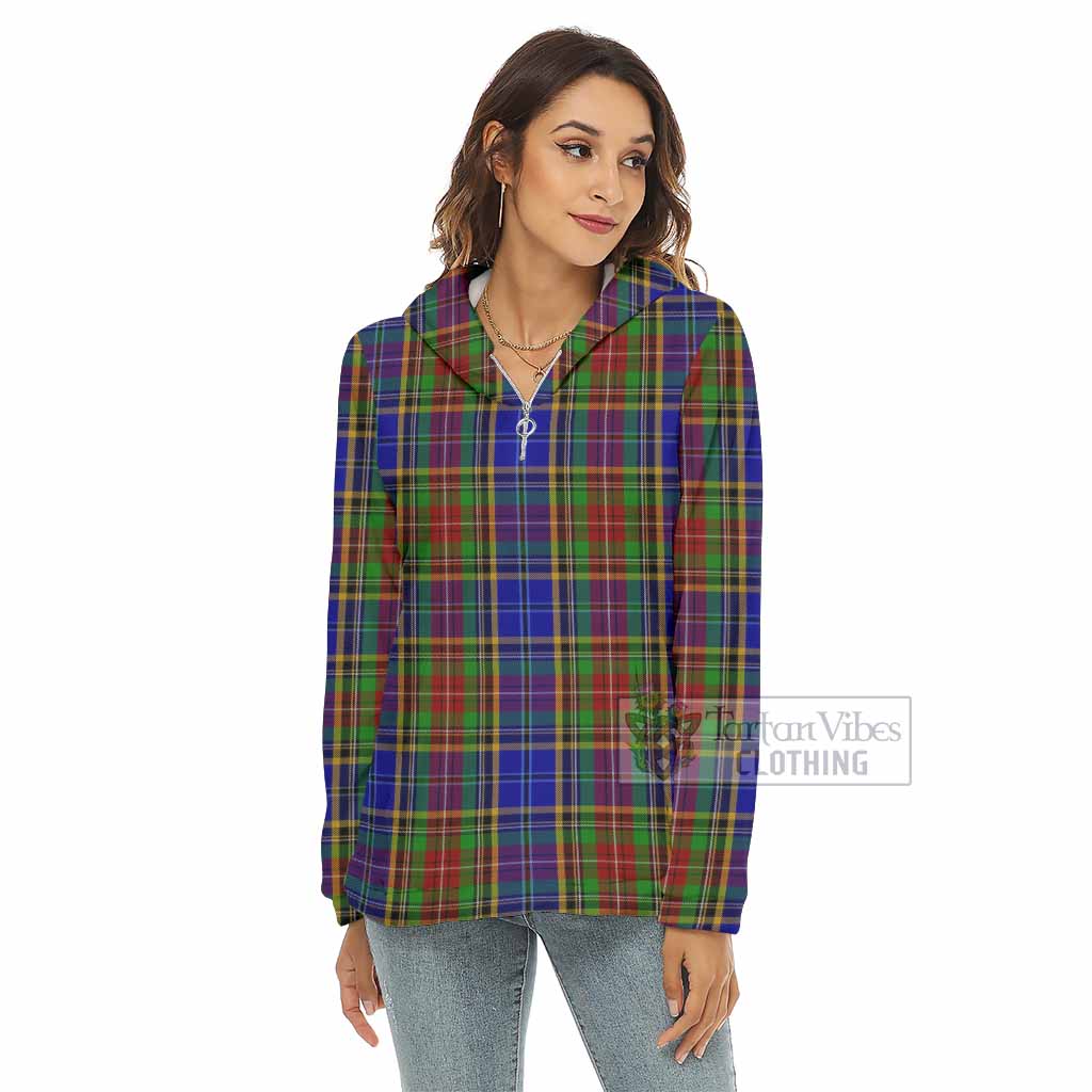 Tartan Vibes Clothing Beattie (Beatty) Tartan Women's Borg  Half Zip Fleece Hoodie