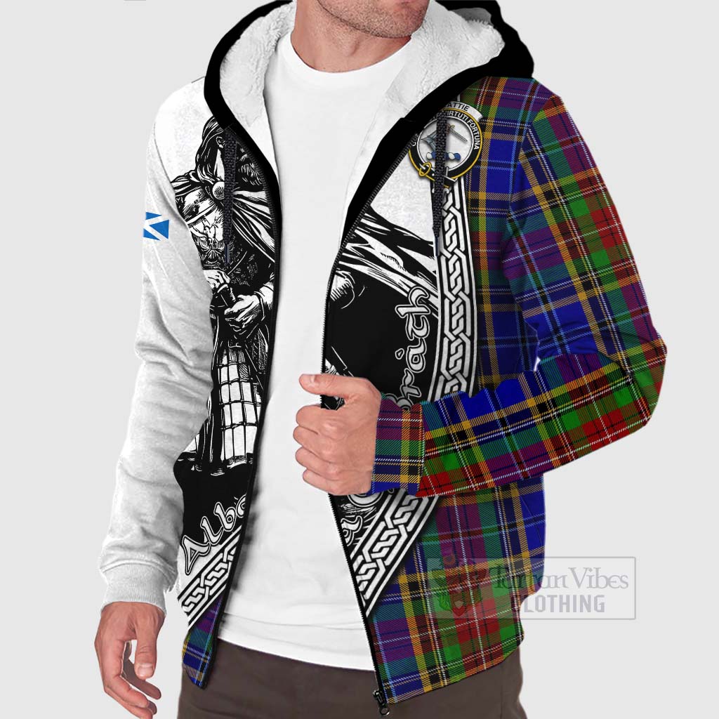 Beattie (Beatty) Tartan Clan Crest Sherpa Hoodie with Highlander Warrior Celtic Style Unisex - Tartan Vibes Clothing