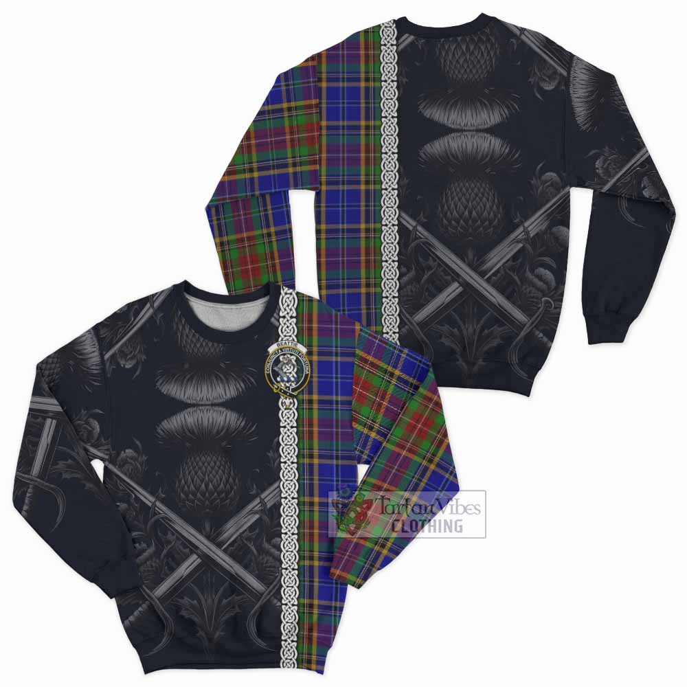 Beattie (Beatty) Tartan Sweatshirt with Family Crest Cross Sword Thistle Celtic Vibes - Tartan Vibes Clothing