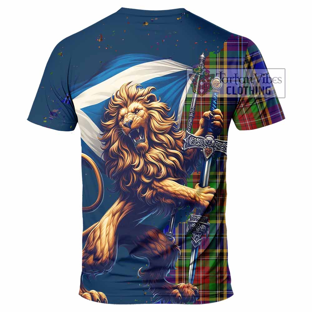 Tartan Vibes Clothing Beattie (Beatty) Tartan Family Crest T-Shirt with Scottish Majestic Lion