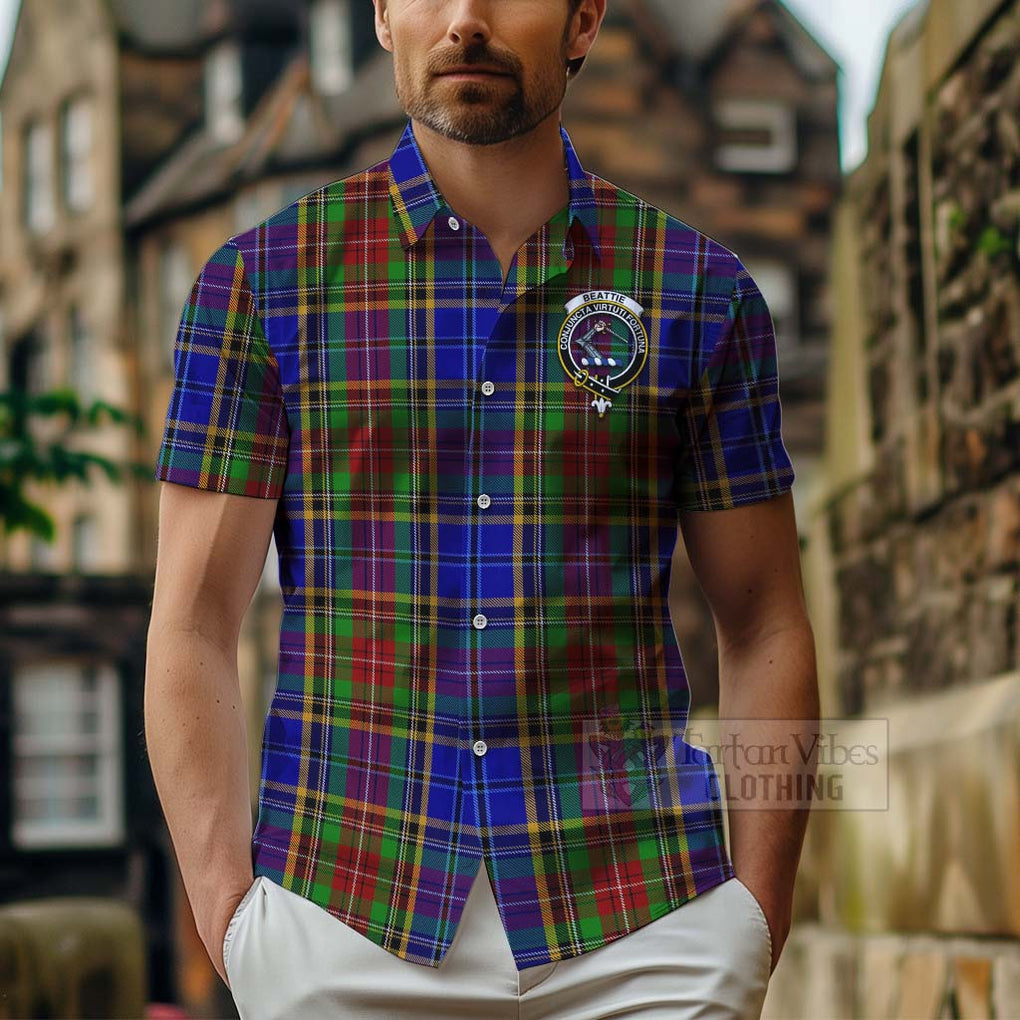 Beattie (Beatty) Tartan Hawaiian Shirt with Family Crest Celtic Skull Style - Tartan Vibes Clothing