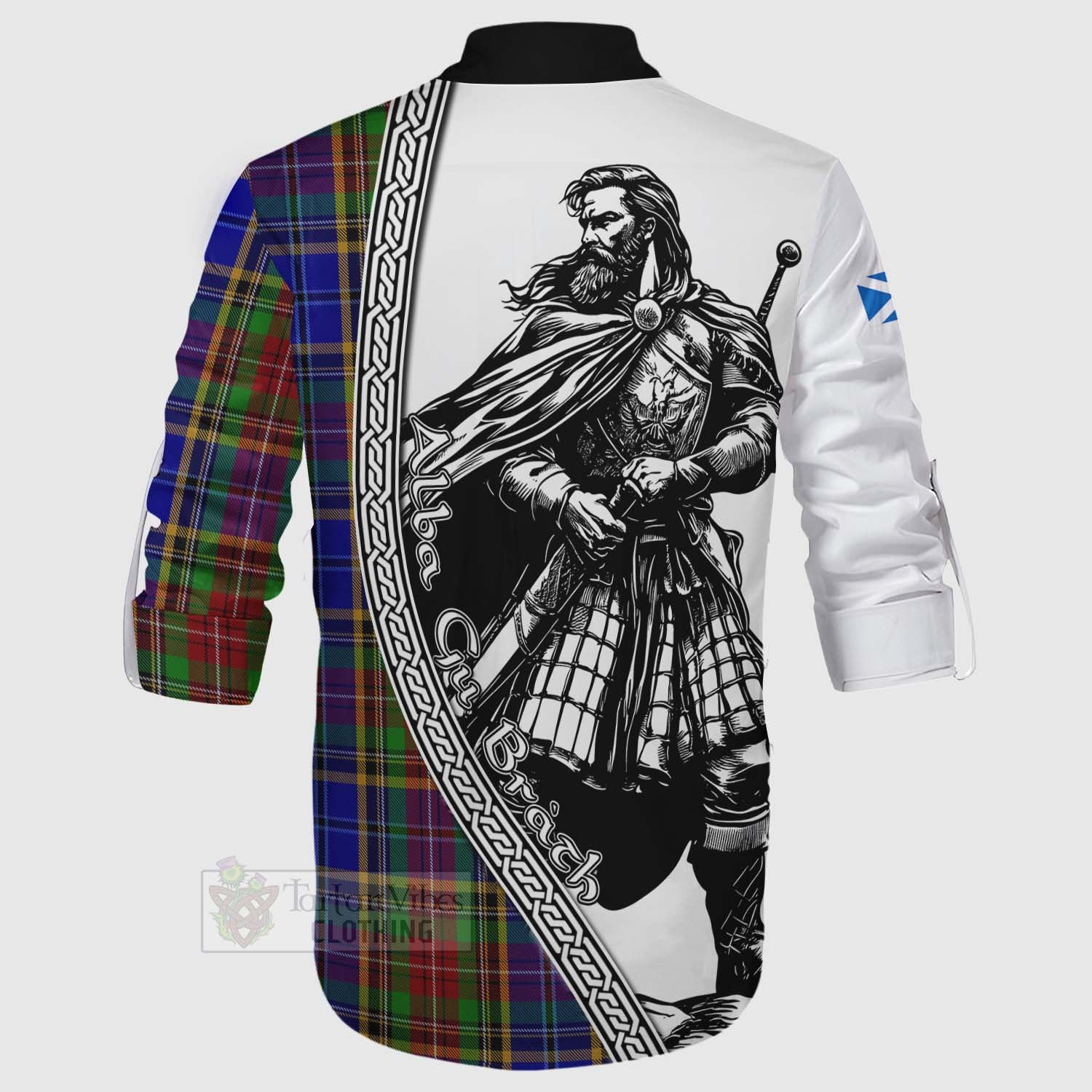 Beattie (Beatty) Tartan Clan Crest Ghillie Kilt Shirt with Highlander Warrior Celtic Style - Tartan Vibes Clothing