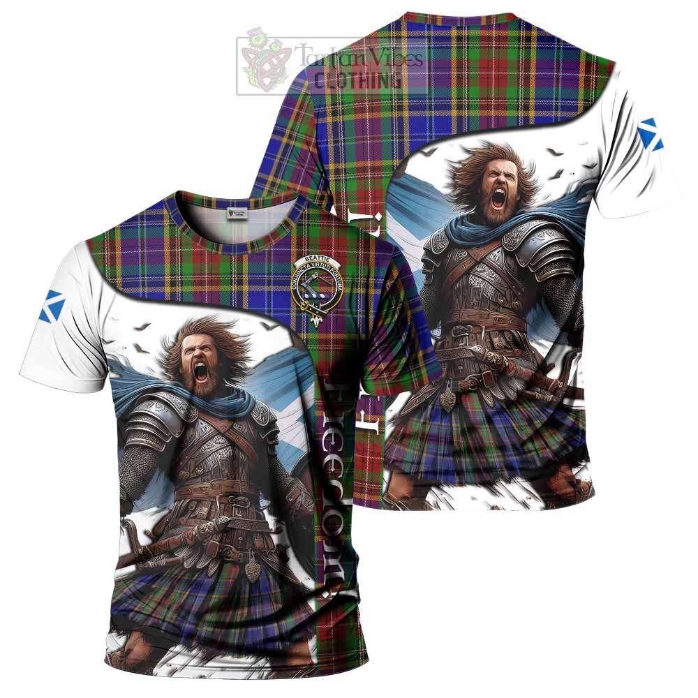 Beattie (Beatty) Crest Tartan T-Shirt Inspired by the Freedom of Scottish Warrior