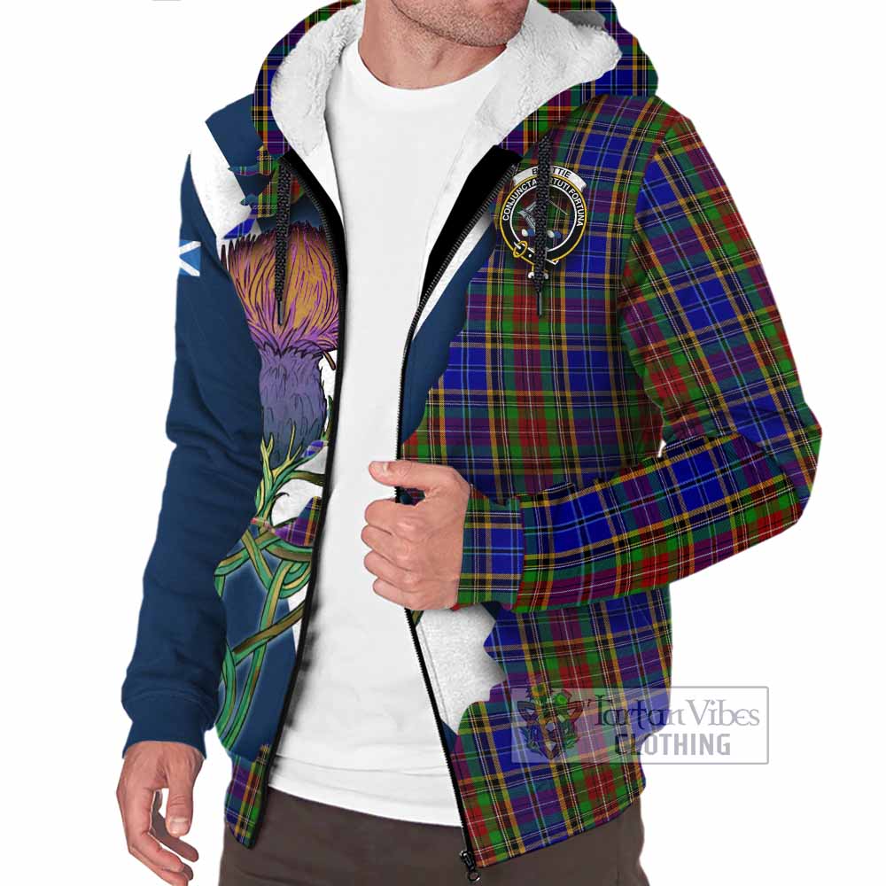 Tartan Vibes Clothing Beattie (Beatty) Tartan Family Crest Sherpa Hoodie Scottish Thistle Celtic Inspired