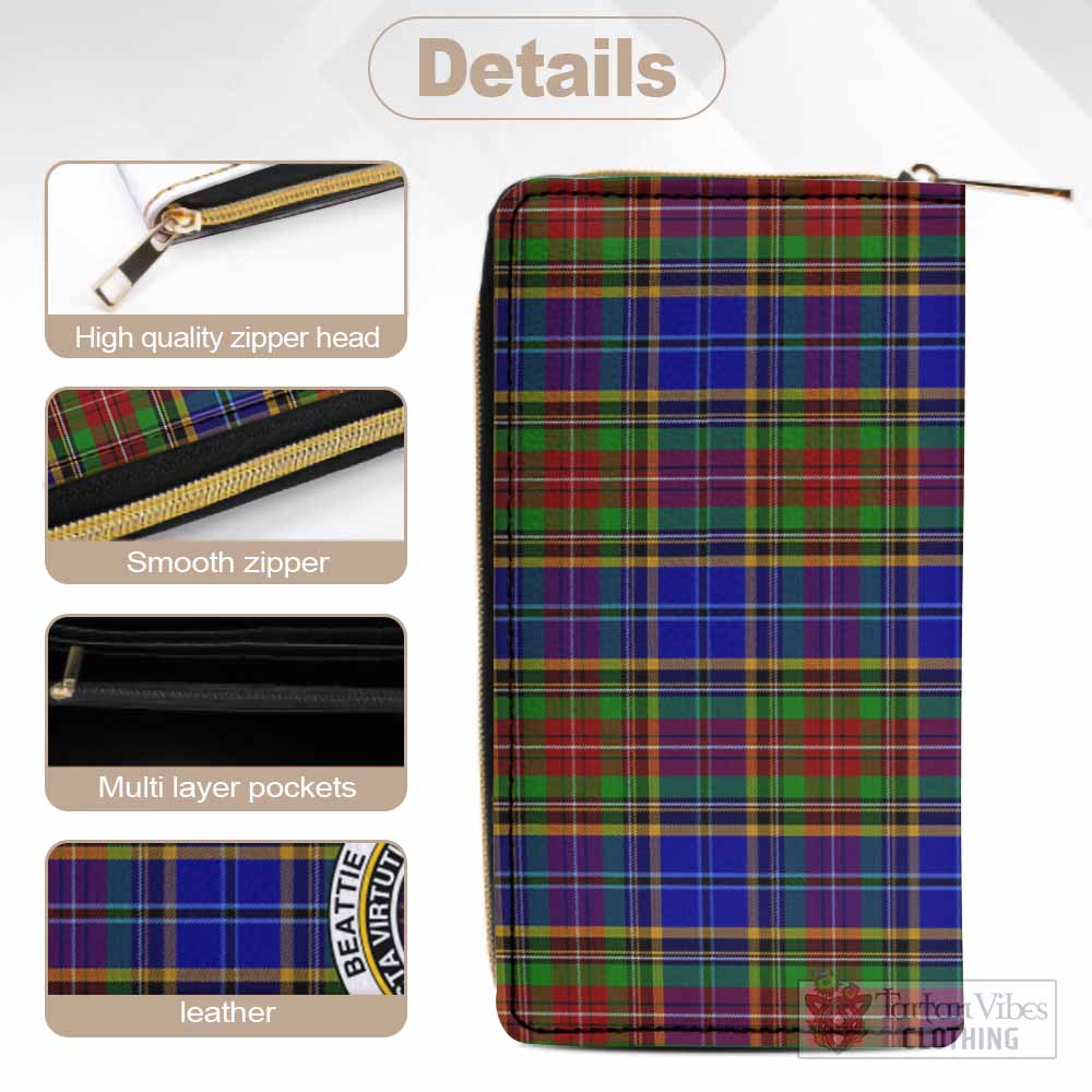 Beattie (Beatty) Tartan Women's Leather Wallet with Family Crest - Tartan Vibes Clothing