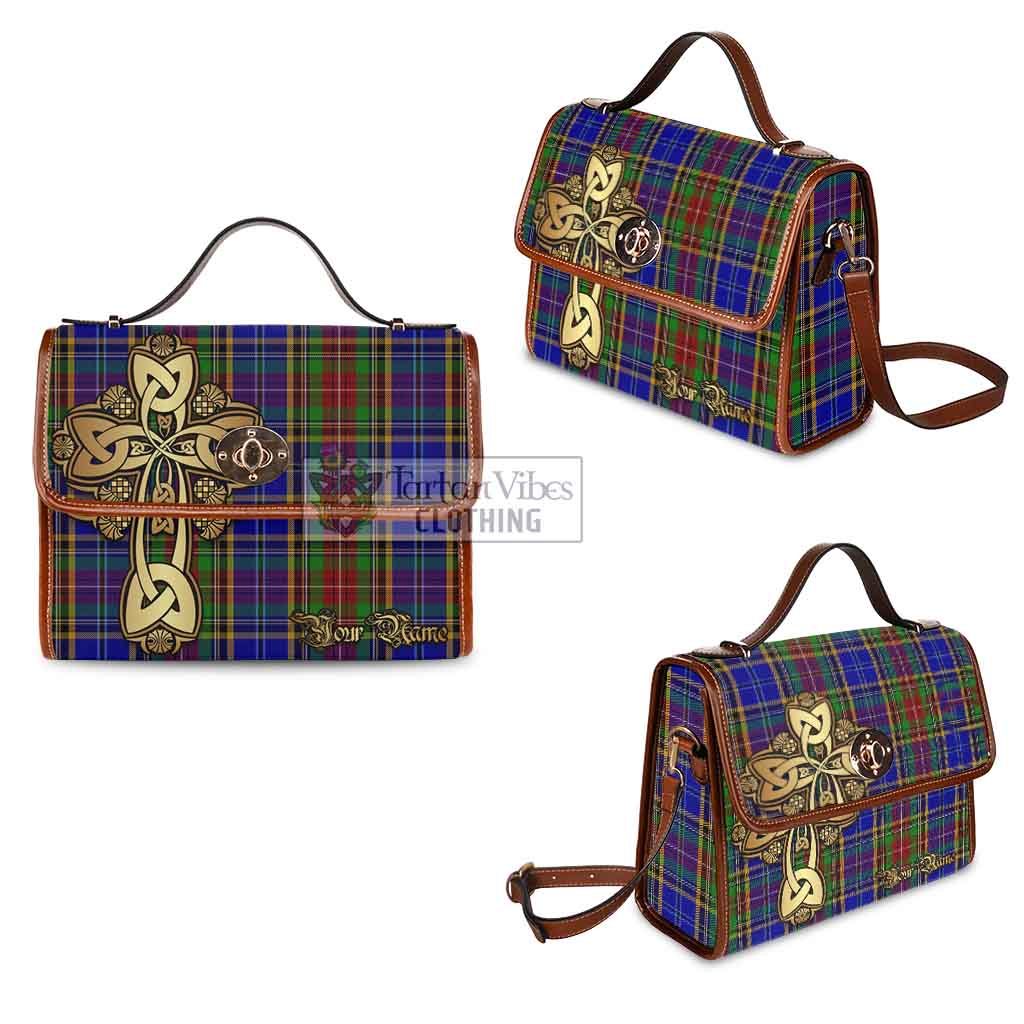 Tartan Vibes Clothing Beattie (Beatty) Tartan Waterproof Canvas Bag Golden Thistle Celtic Cross Style