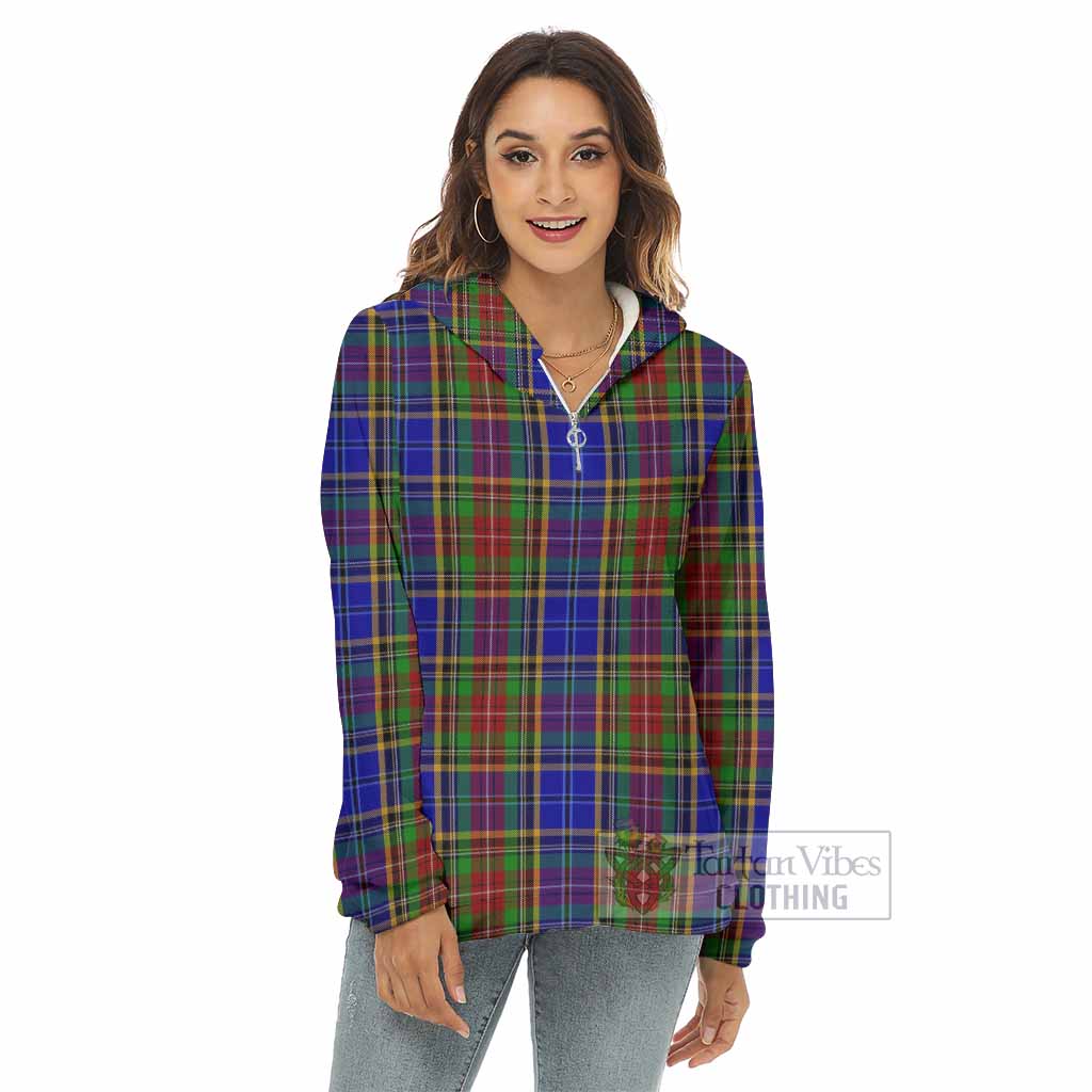 Tartan Vibes Clothing Beattie (Beatty) Tartan Women's Borg  Half Zip Fleece Hoodie