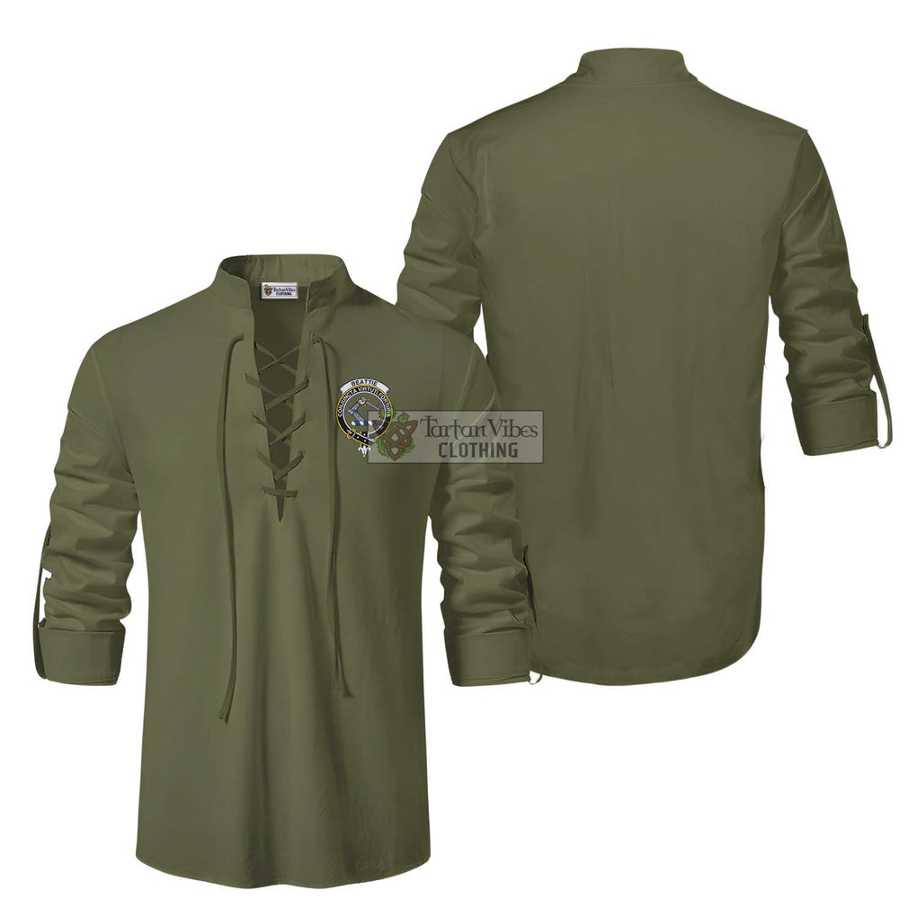 Beattie (Beatty) Clan Crest Ghillie Kilt Shirt Men Military Green - 2D-tartanvibesclothing