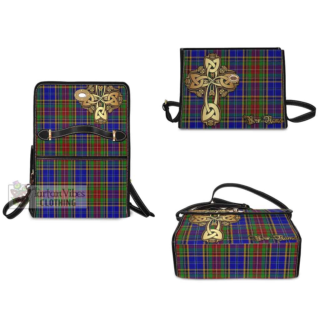 Tartan Vibes Clothing Beattie (Beatty) Tartan Waterproof Canvas Bag Golden Thistle Celtic Cross Style