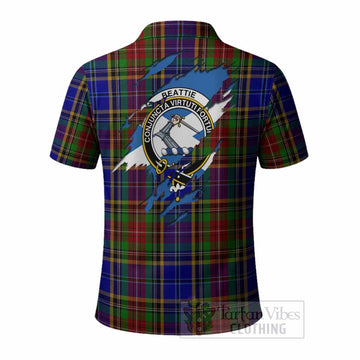 Beattie (Beatty) Clan Crest In Me Tartan Polo Shirt Scotland Flag Style