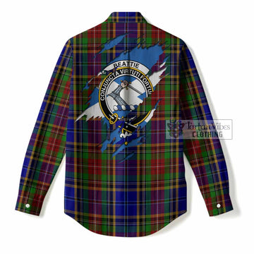Beattie (Beatty) Clan Crest In Me Tartan Women Casual Shirt Scotland Flag Style