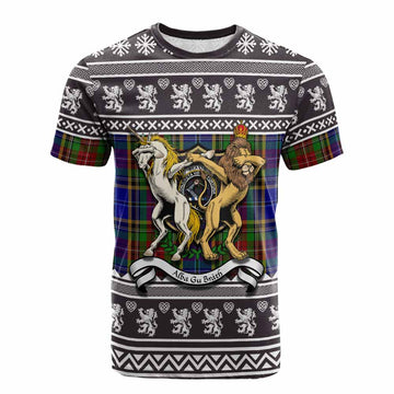 Beattie (Beatty) Clan Tartan Crest Christmas Cotton T-shirt Coat of Arms Funny Style