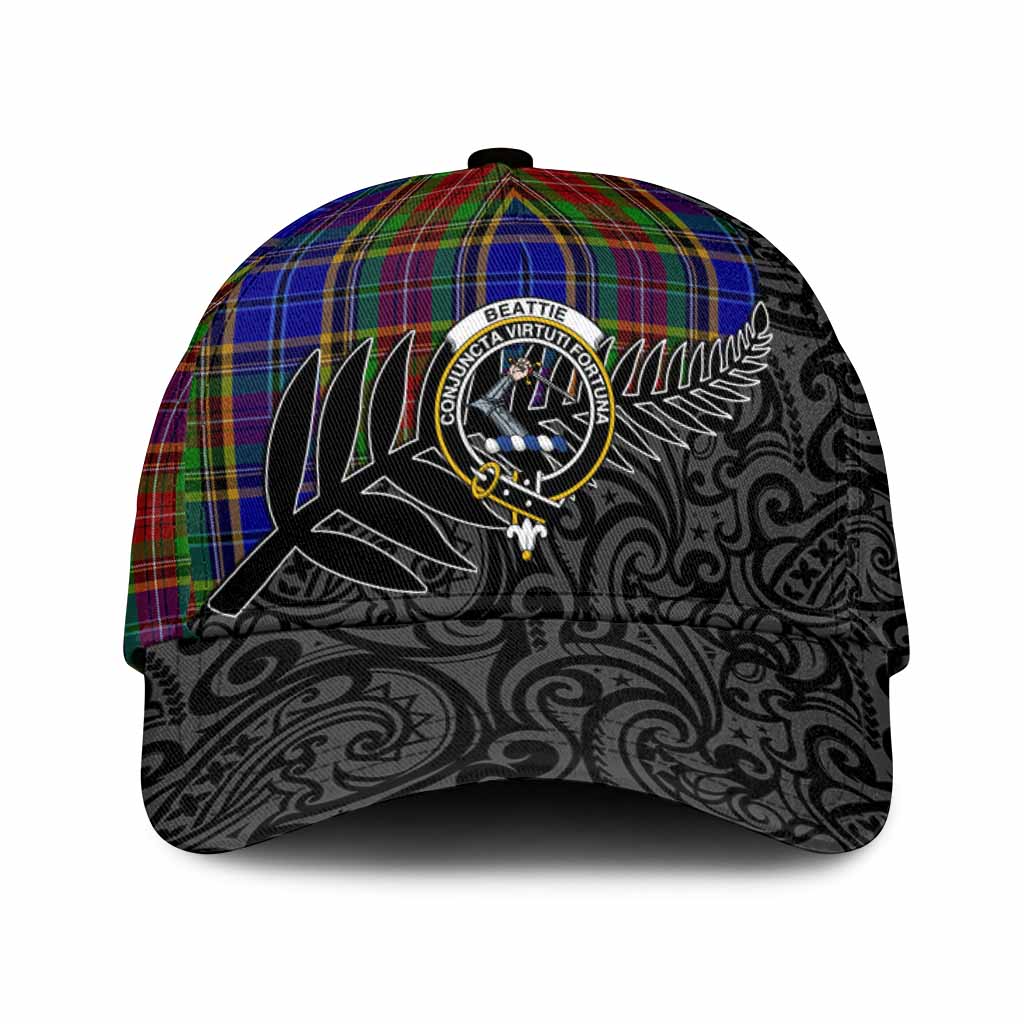 Beattie (Beatty) Crest Tartan Classic Cap with New Zealand Silver Fern Half Style