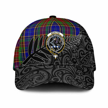 Beattie (Beatty) Crest Tartan Classic Cap with New Zealand Silver Fern Half Style