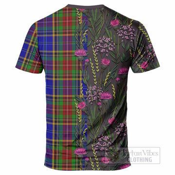Beattie (Beatty) Family Crest Tartan T-Shirt Scottish Thistle Flower Pattern Half Style