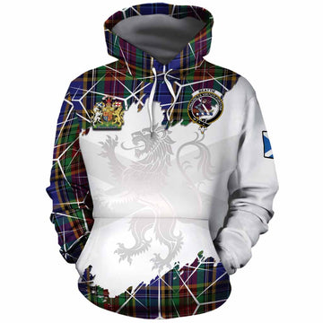Beattie (Beatty) Tartan Cotton Hoodie with Family Crest and Lion Rampant Grunge Style