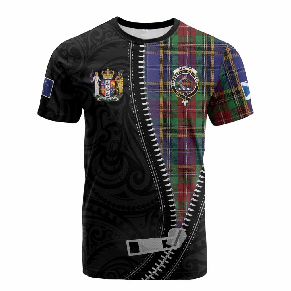 Beattie (Beatty) Tartan Cotton T-shirt New Zealand Pattern Unique Zipper Stylized