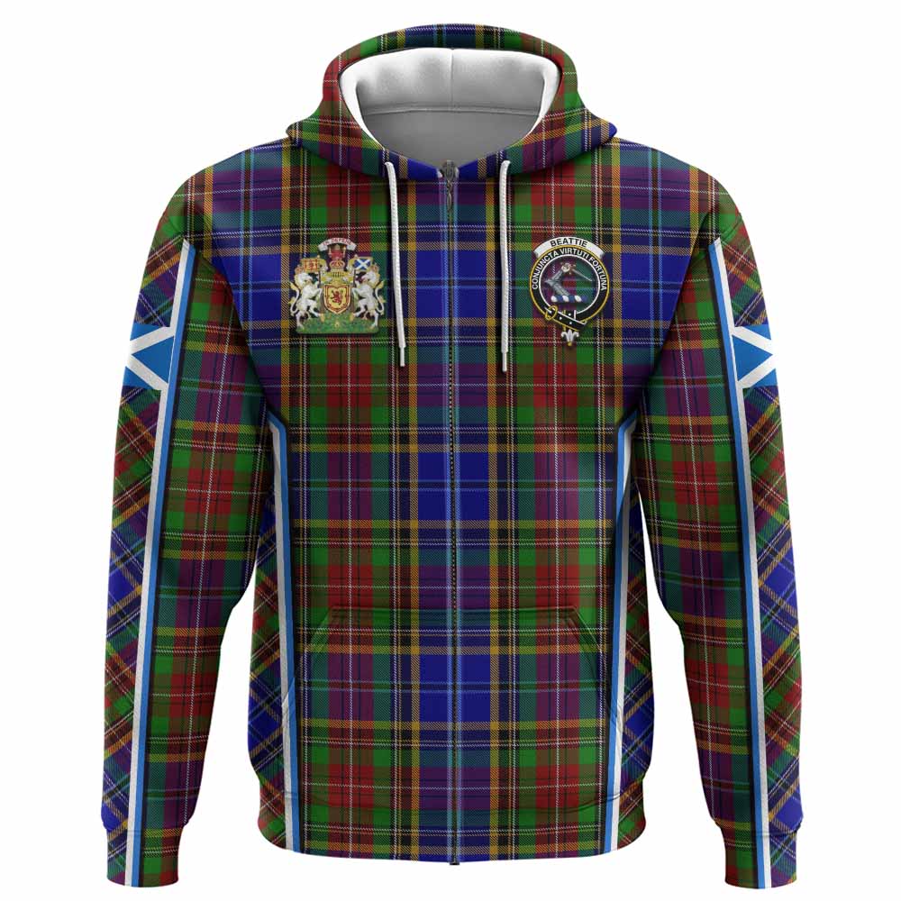 Beattie (Beatty) Tartan Crest Hoodie Scotland Coat of Arm Flag Style - Tartan Vibes Clothing