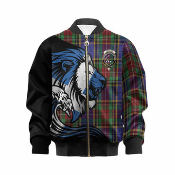 Beattie (Beatty) Tartan Crest Kid Bomber Jacket Scottish Golden Lions Wave Flow