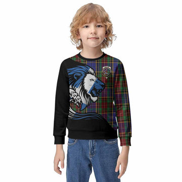 Beattie (Beatty) Tartan Crest Kid Knitted Sweatshirt Scottish Golden Lions Wave Flow