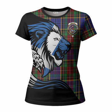 Beattie (Beatty) Tartan Crest Women T shirt Scottish Golden Lions Wave Flow