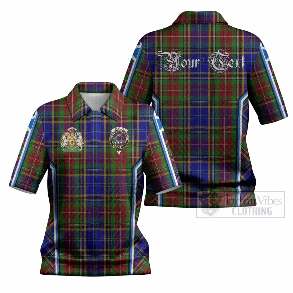 Beattie (Beatty) Tartan Crest Women’s Polo Sweater Top Scotland Coat of Arm Flag Style