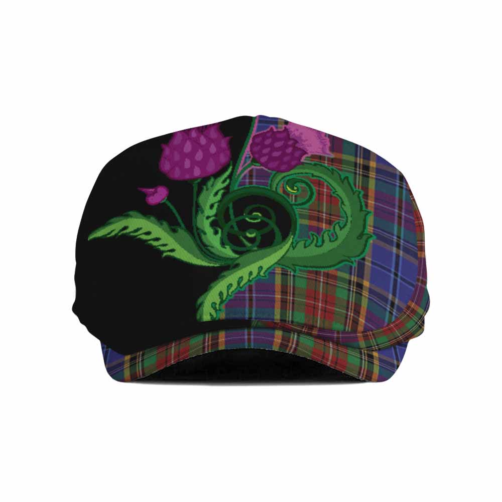 Beattie (Beatty) Tartan Flat Cap, Jeff Cap Traditional Scottish Thistle