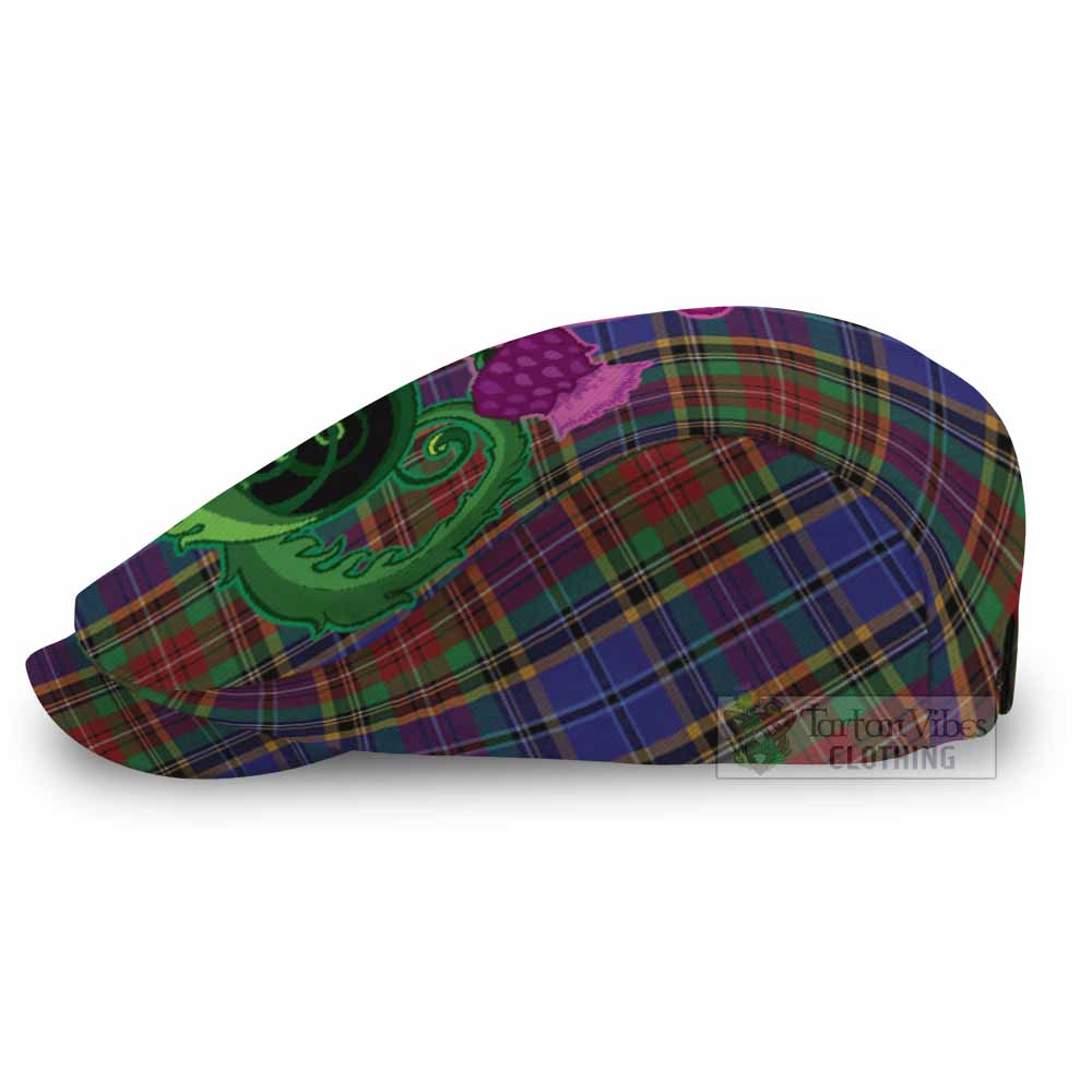 Beattie (Beatty) Tartan Flat Cap, Jeff Cap Traditional Scottish Thistle