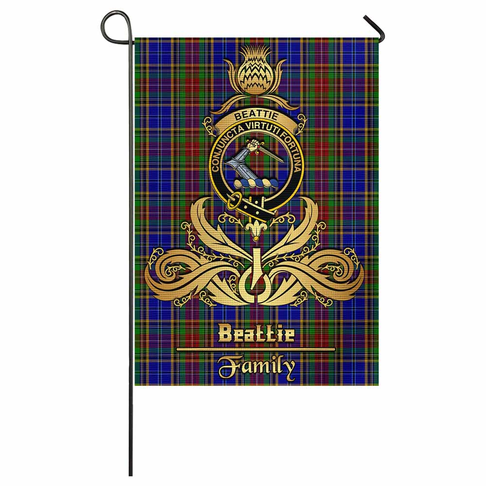 Beattie (Beatty) Tartan Garden Flag with Highland Thistle Cherish Family Crest Style - Tartan Vibes Clothing
