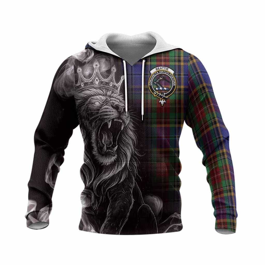 Beattie (Beatty) Tartan Knitted Hoodie Roaring Lion Heritage