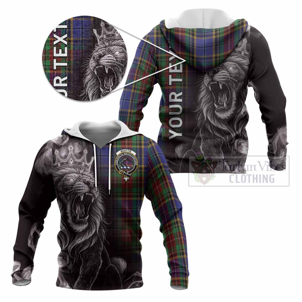 Beattie (Beatty) Tartan Knitted Hoodie Roaring Lion Heritage