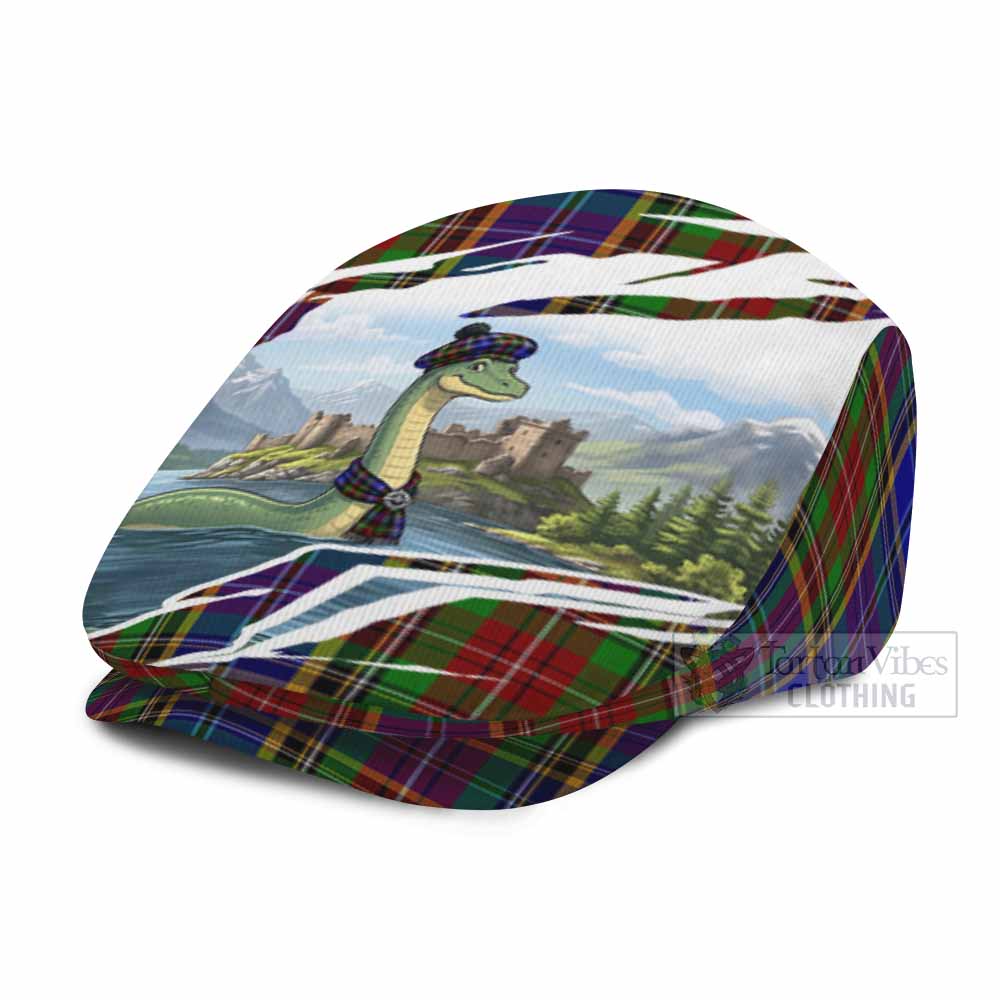 Beattie (Beatty) Tartan Loch Ness Monster Scottish Heritage Art Flat Cap, Jeff Cap