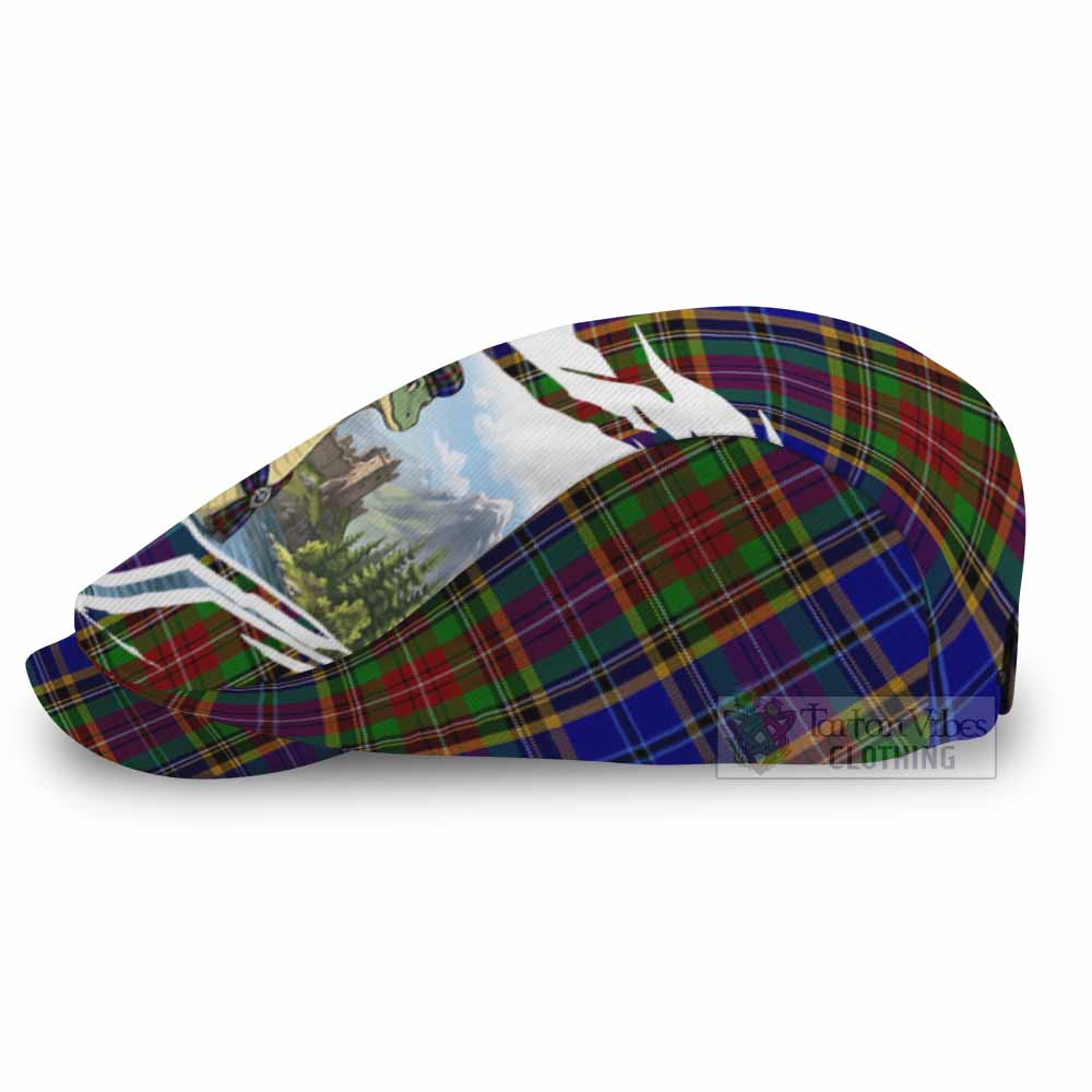Beattie (Beatty) Tartan Loch Ness Monster Scottish Heritage Art Flat Cap, Jeff Cap