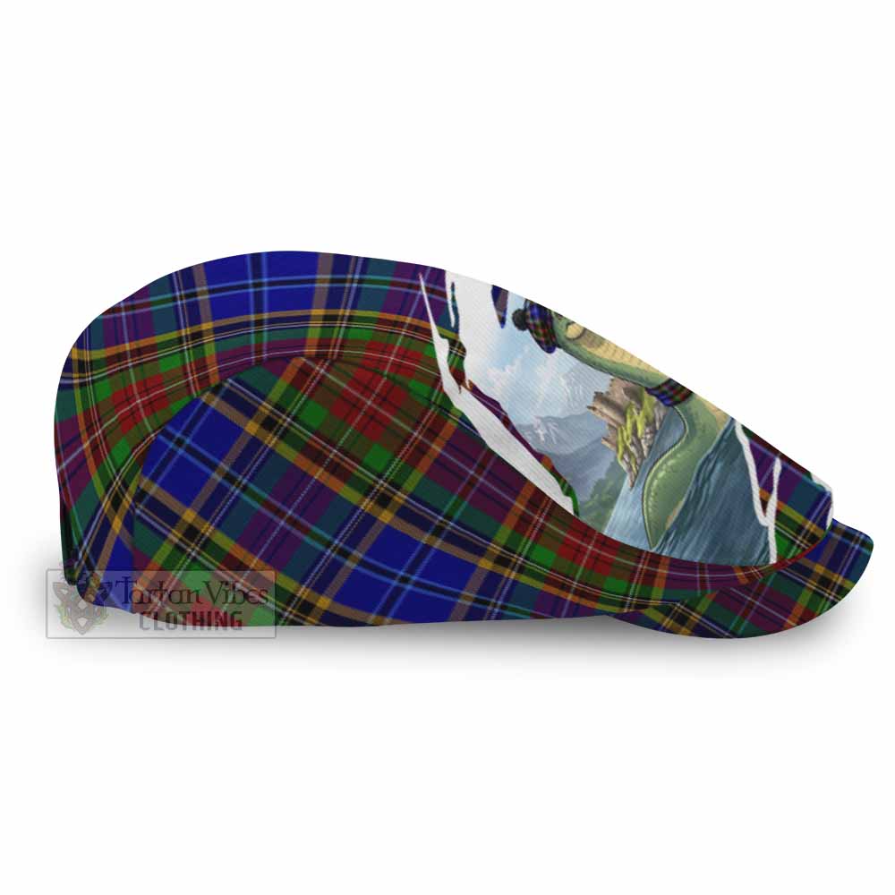 Beattie (Beatty) Tartan Loch Ness Monster Scottish Heritage Art Flat Cap, Jeff Cap