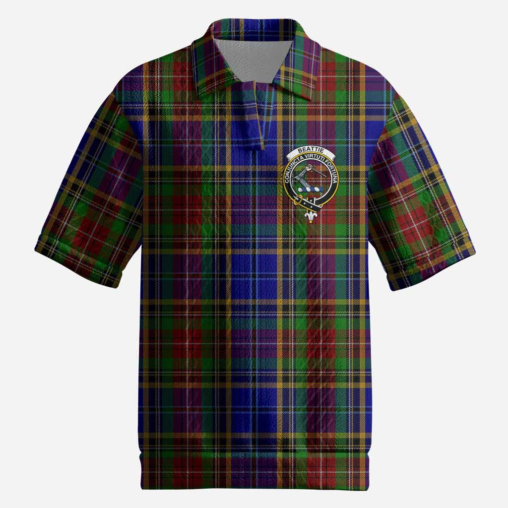 Beattie (Beatty) Tartan Men’s Polo Sweater Top with Family Crest