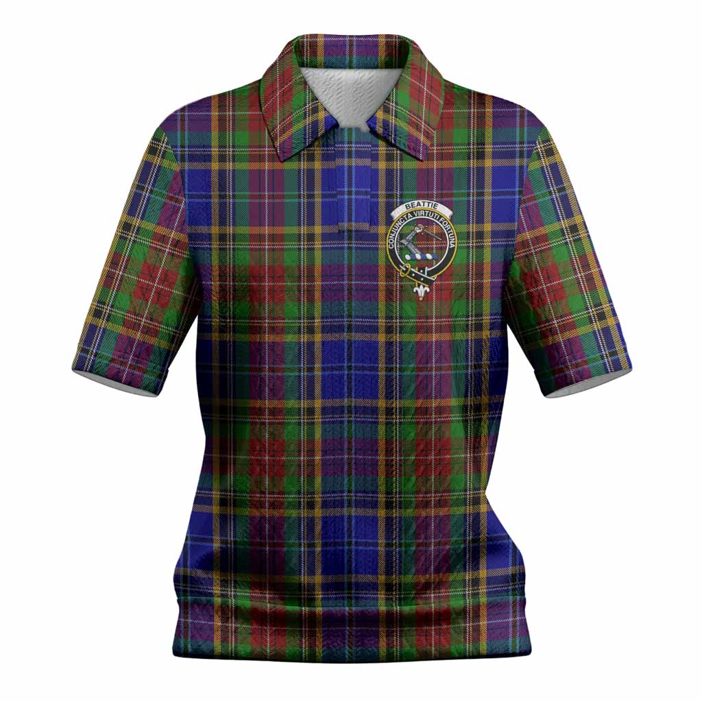 Beattie (Beatty) Tartan Women’s Polo Sweater Top with Family Crest