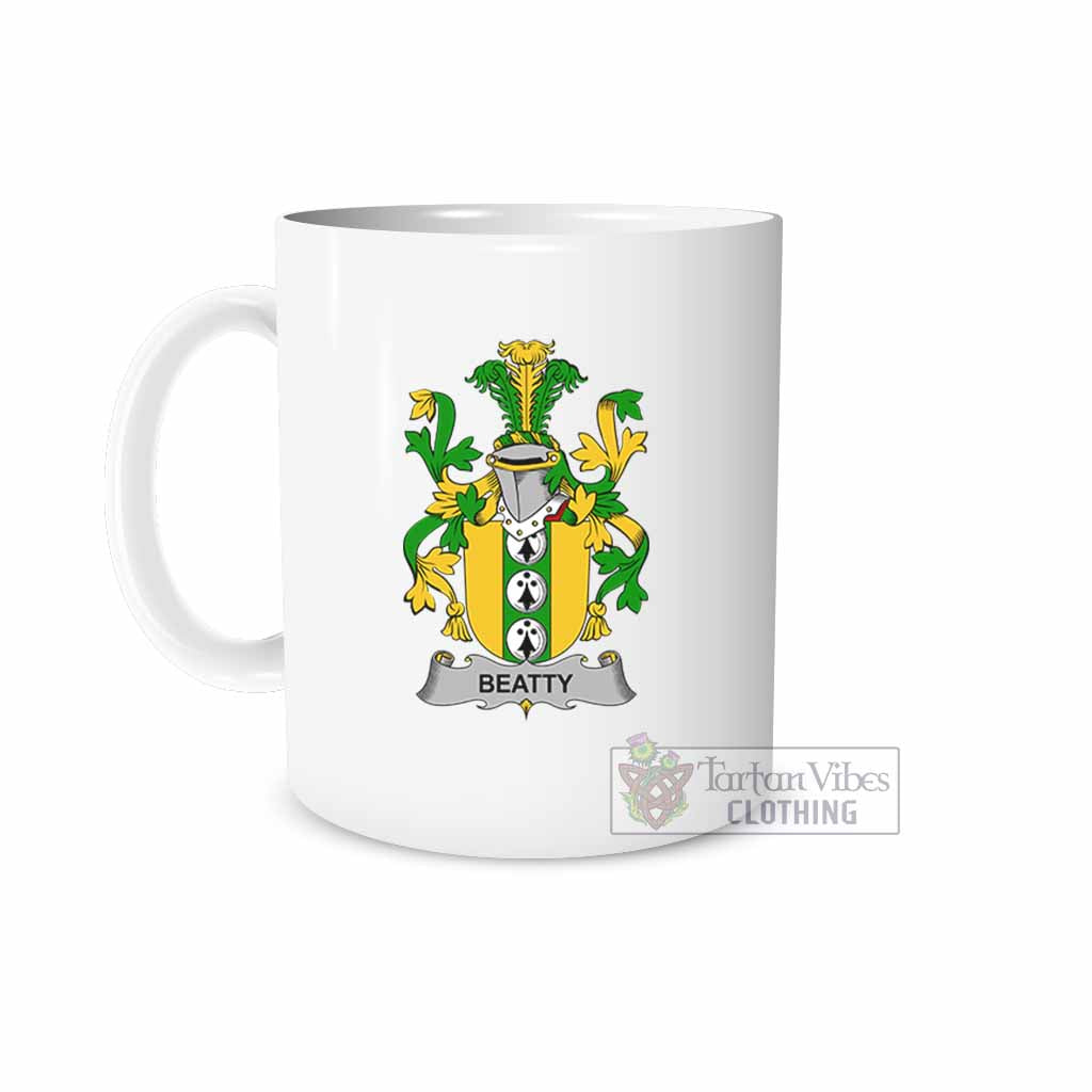 Beatty Irish Clan Coat of Arms Ceramic Mug White - 2D-tartanvibesclothing