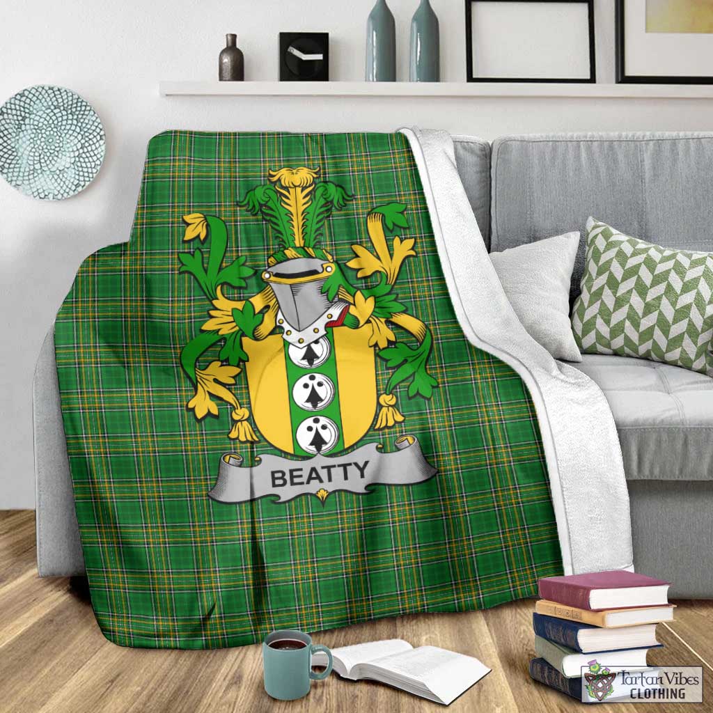 Beatty Irish Clan Tartan Blanket with Coat of Arms - Tartan Vibes Clothing