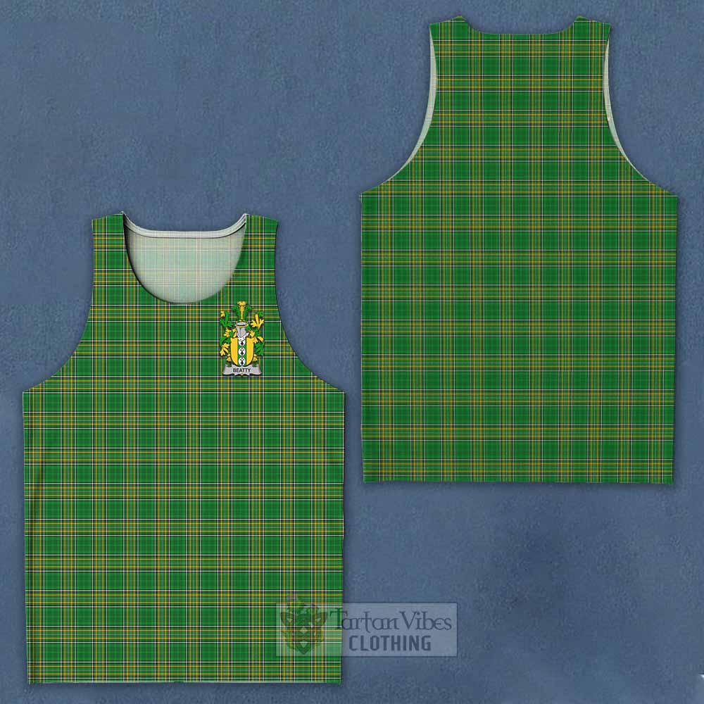 Tartan Vibes Clothing Beatty Irish Clan Tartan Men's Tank Top with Coat of Arms