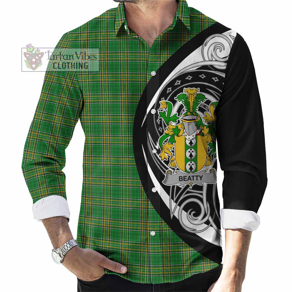 Beatty Irish Clan Long Sleeve Button Shirt Celtic Circle Style - Tartan Vibes Clothing