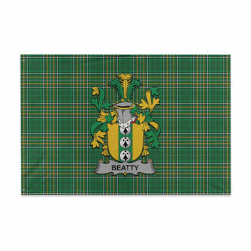 Beatty Irish Clan Tartan House Flag with Coat of Arms